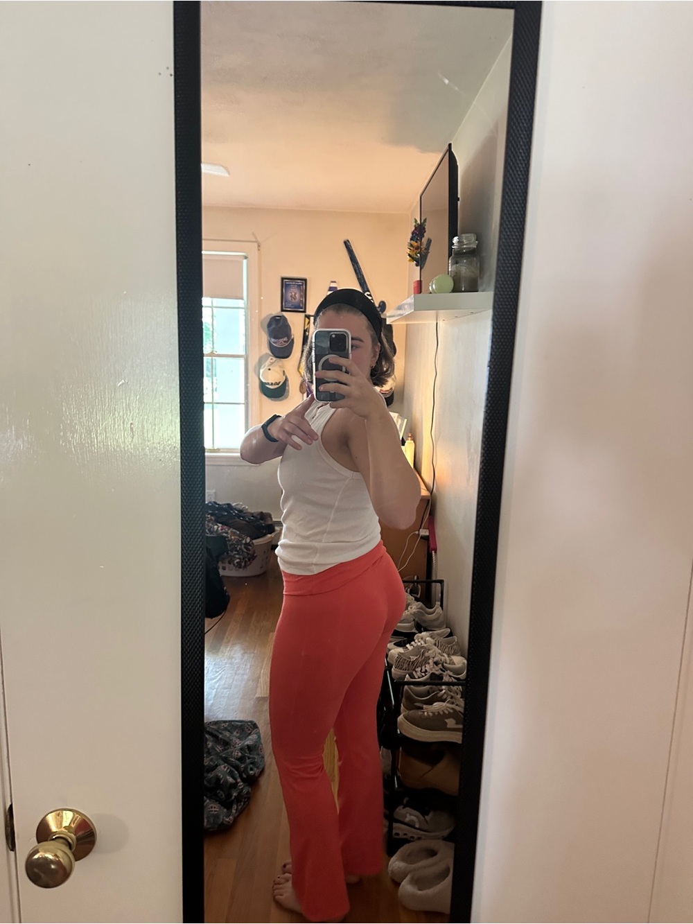 No Boundaries Coral Boot-Cut Stretch Pants